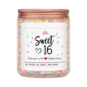 Sweet 16th Birthday Gifts for Girls, Vanilla Cream Scented Best Ideas Birthday Presents for Daughter, Friends, Sister, Handmade Hand Poured Aromatherapy Candle Birthday's Decorations for Girls