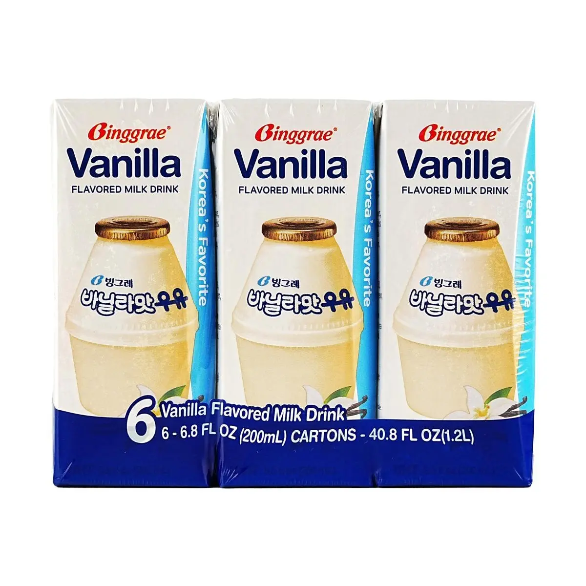 Binggrae Korean Vanilla Milk Drink 200ml x 6 Boxes - Authentic K-Drama Favorite, Breakfast Essential, New Online  Flavor