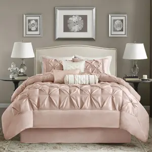 Madison Park  Vivian Comforter Set - Cal King, 7 Piece in Blush