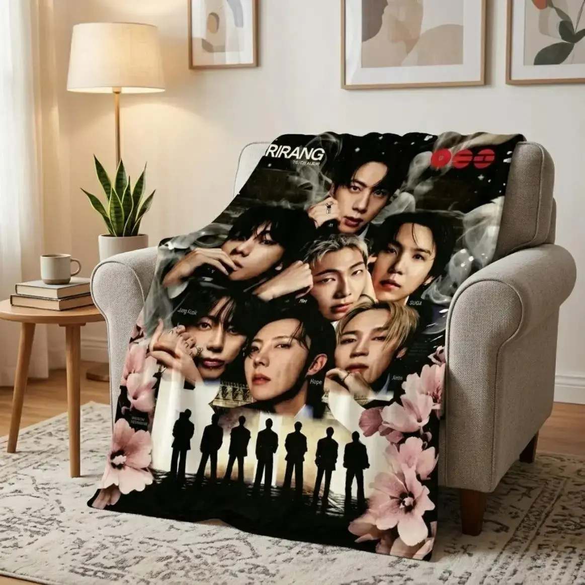 Arirang Fan Blanket - New Album Tour Inspired Plush Throw, Breathable Soft Warm Flannel Bedding, Machine Washable for Bedroom & Couch, Collector Gift, Machine Wash