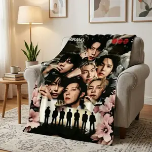 Arirang Fan Blanket - New Album Tour Inspired Plush Throw, Breathable Soft Warm Flannel Bedding, Machine Washable for Bedroom & Couch, Collector Gift, Machine Wash