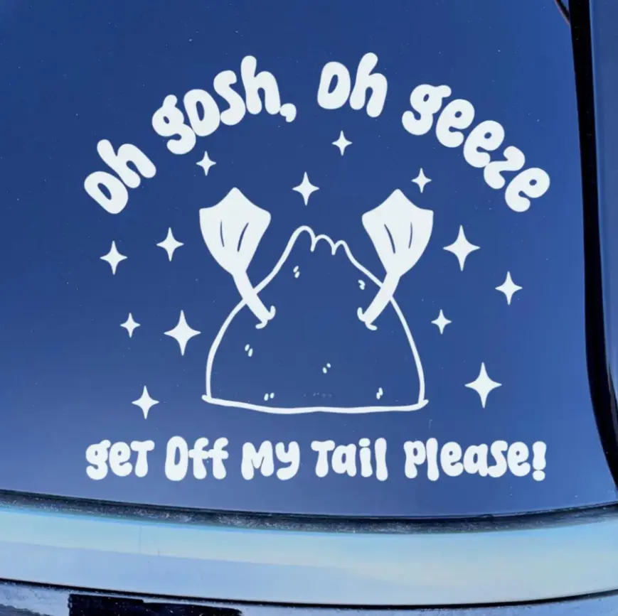Goose Bum "Get Off My Tail" Vinyl Car Decal – Cute Girly Kawaii Goose Sticker for Cars & More