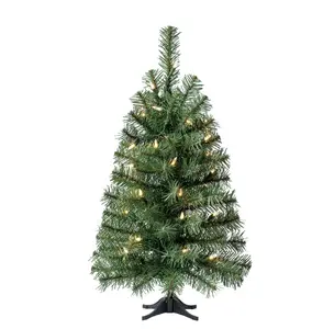 Holiday Time 24 in Pre-Lit Noble Green Spruce Artificial Christmas Tree with 35 Clear LED Lights, Christmas Decoration 2024