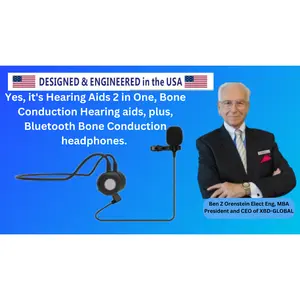 eEAR-BC-BT-MIC15-HP Best Bone Conduction hearing aids in its class, with detached high sensitivity pickup microphone, for best best sound and voice quality, and noise cancelation Bluetooth Headset