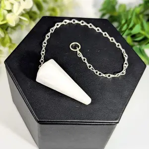 White Amblygonite Pendulum for Dowsing