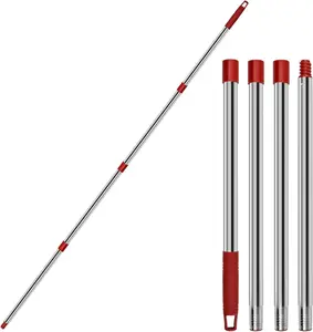 Mop Handle Replacement,4 Section Compatible with O-Cedar Spin Mop Refills and Brooms O Cedar Mop Stick for Floor Clean, 30" to 58"