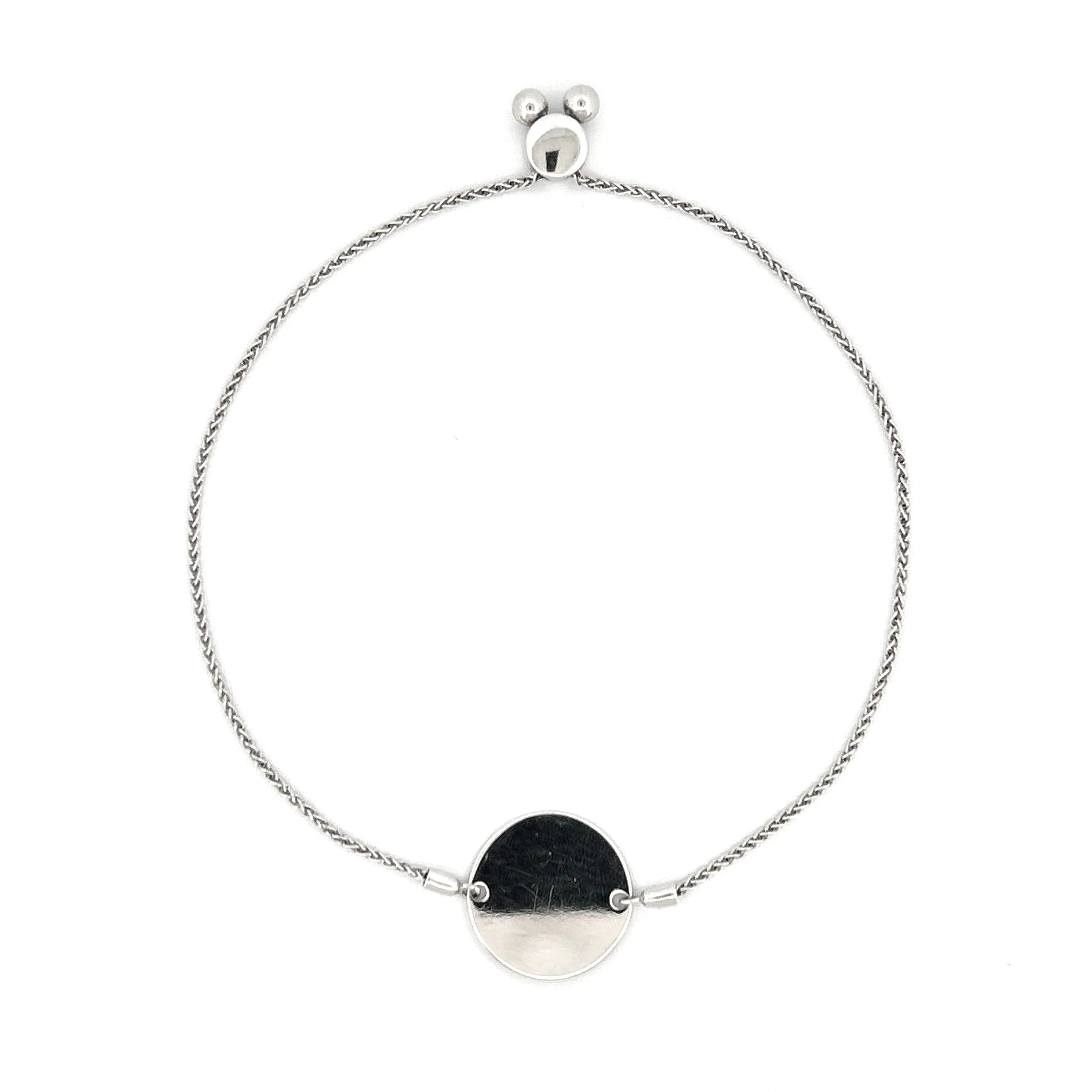 14K Gold Adjustable Personalized Oval ID Bracelet