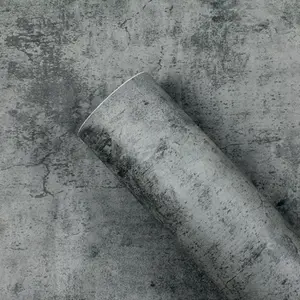 Self-Adhesive Wallpaper Concrete Look Vintage Industrial Style Cement Easy Install Remove Suitable for Rent Kitchen Bathroom Bar Tea Room Coffee Shop