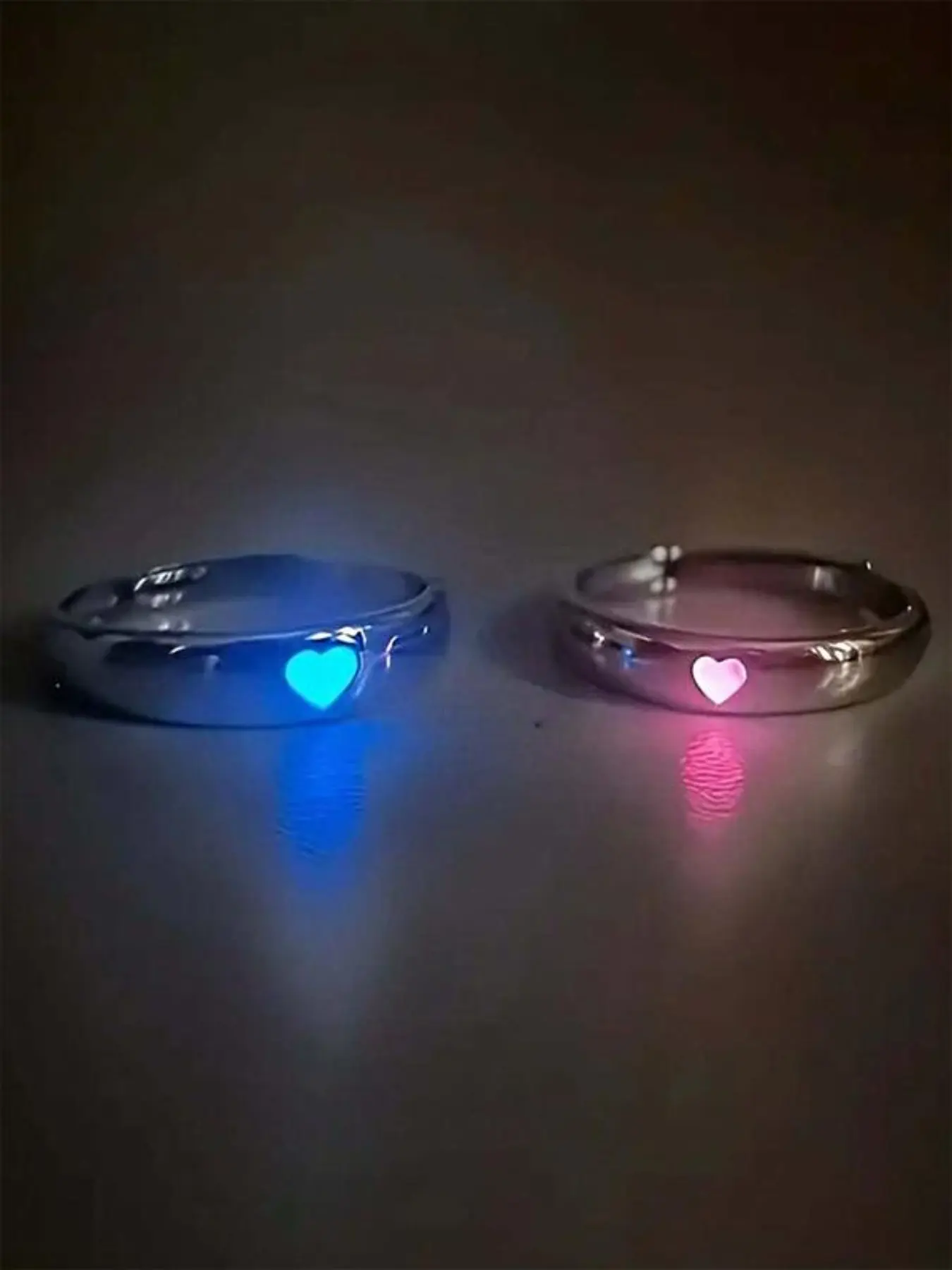 Luminous Couple Rings, Beautiful Rings, Adjustable Couple Rings, Stackable Rings, Bridal Rings, Fashion Rings, Matching Wedding Band, Wedding Anniversary, Christmas, Valentine's Day Gifts for Couples, Promise Gifts to Light Up Romantic Night
