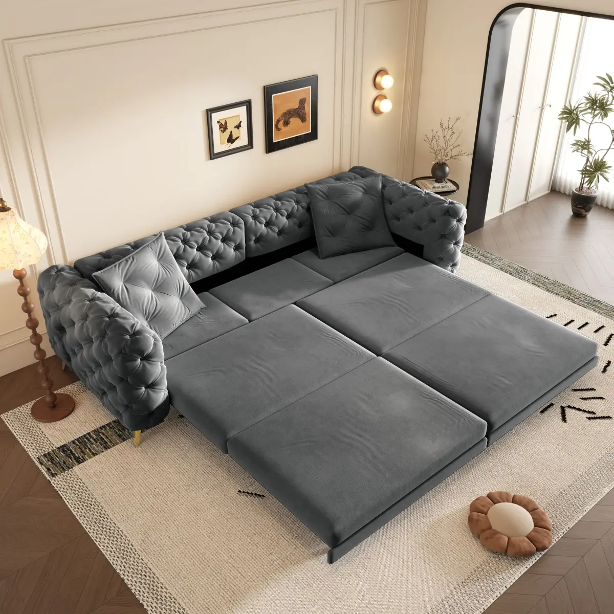 97.7" + Ottoman  + DARK GREY