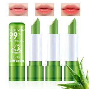 4PCS Aloe Vera Color Changing Lipstick Temperature Color Change Lip Gloss Makeup Set Waterproof Long Lasting Aloe Vera Linted Lip Balm Moisturizer Moisturizing PH Mood Magic Lipstick for Women Moisture Hydrate