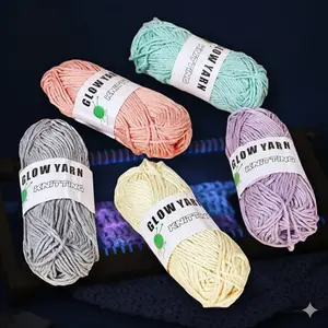 Fluorescent Glow in Dark DIY Yarn, Soft Knitting Crochet Thread. High Elasticity, Anti-Break, Eco-Friendly Skin-Friendly Material for Handmade Crafts. Perfect for Headbands, Scrunchies, Scarves, Accessories. Creative Glowing Fiber for Night.