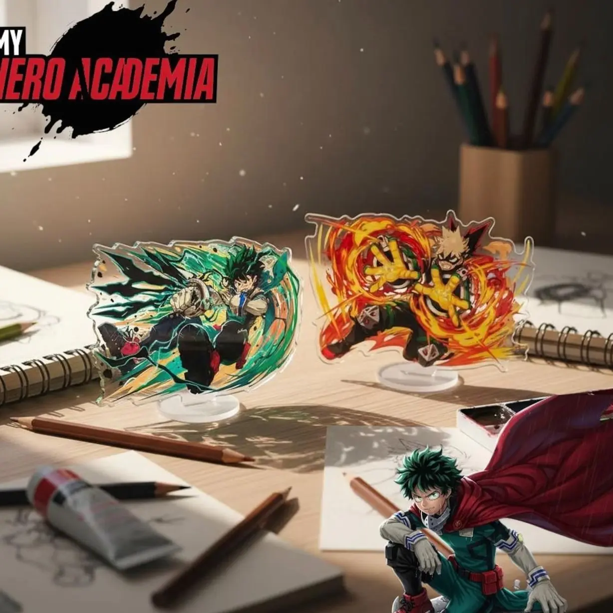 5 ops My Hero Acadmia Acrylic Standee Shigarki Toga Dabi Figure, Anime Display Model, Cosplay Desk Decor
