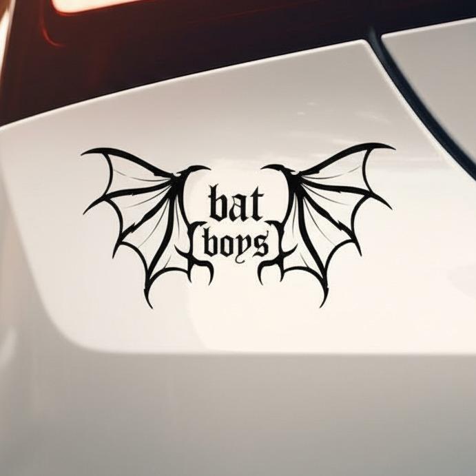 Bat Boys Vinyl Decal Booktok Spooky Trendy Car Sticker USA Made Clear Modern UV Print Weather Resistant Multiple Sizes 2 to 6 Inches
