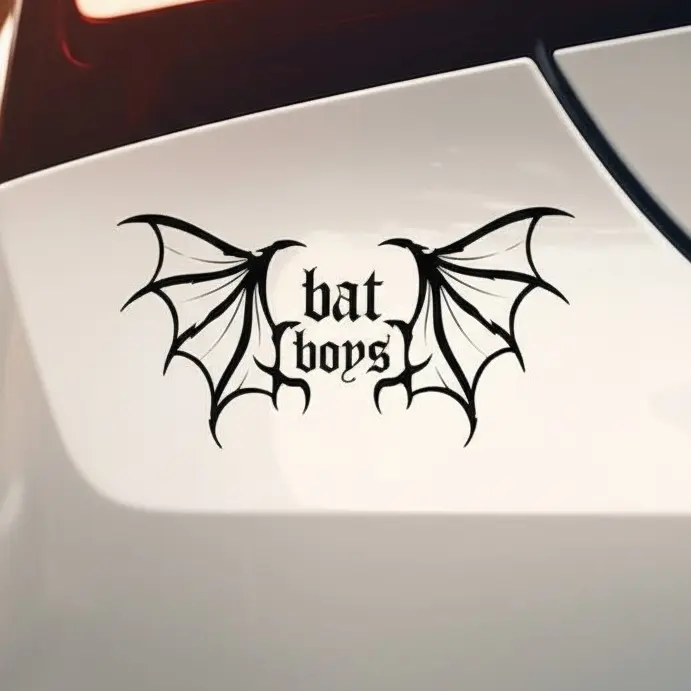 Bat Boys Vinyl Decal Booktok Spooky Trendy Car Sticker USA Made Clear Modern UV Print Weather Resistant Multiple Sizes 2 to 6 Inches