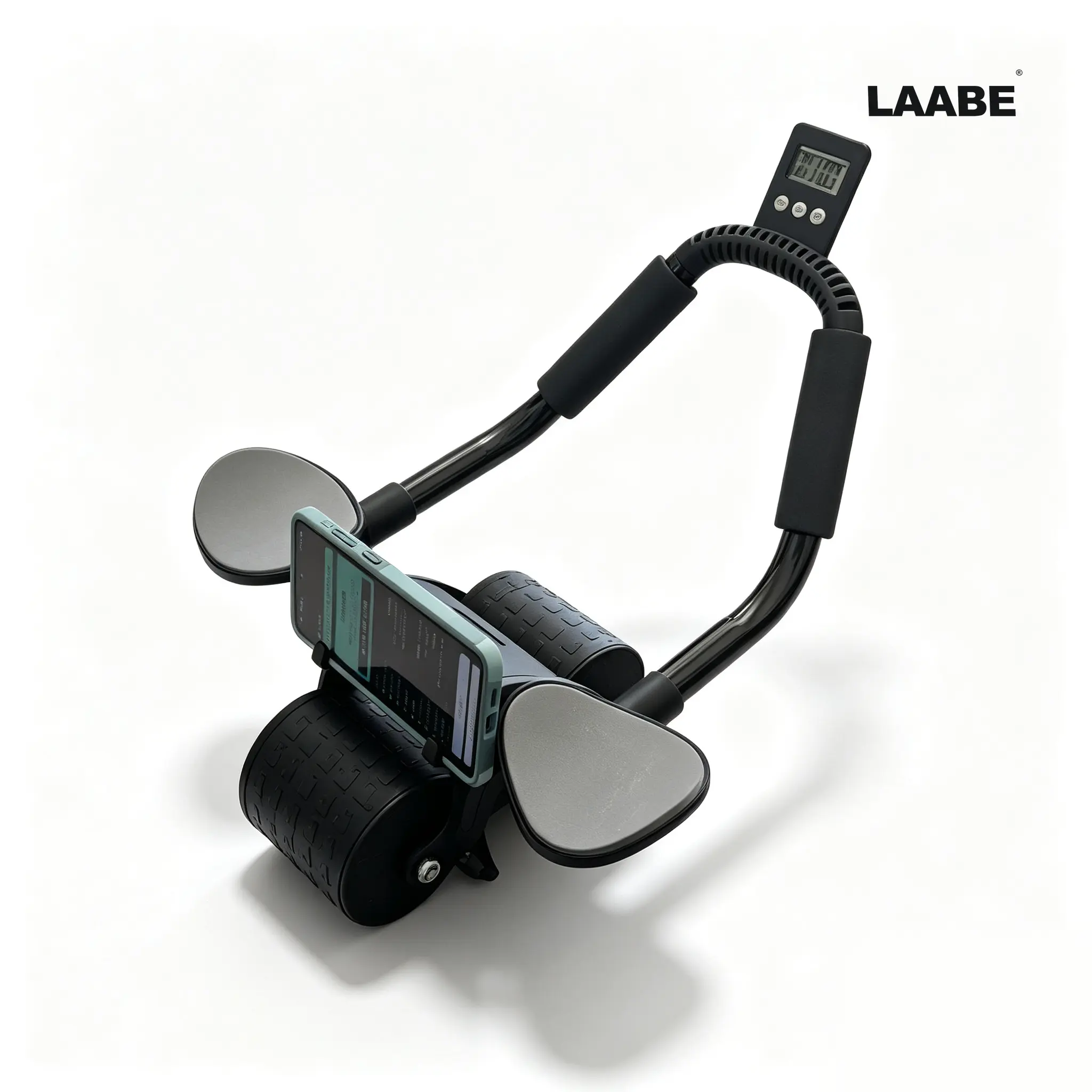 Automatic Rebound Ab Roller Wheel with Timer, Ergonomic Design, Non-Slip Grips, Abs Workout Equipment for Core Muscle Training, Home Workout Gear