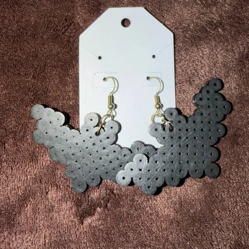 Perler Beaded Mini Bat Earrings