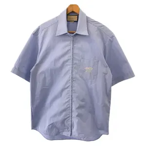 Pre-owned GUCCI Cotton Small Leather Goods Embroidery Logo Shirt