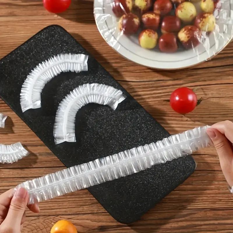 100pcs Disposable Fresh-keeping Bag Cover for Leftovers, Fresh-keeping Bowl Cover, Elastic Mouth Plastic Wrap, Universal for Covering Food, Kitchen Supplies - Keep Your Leftovers Fresh and Safe!, Food Storage