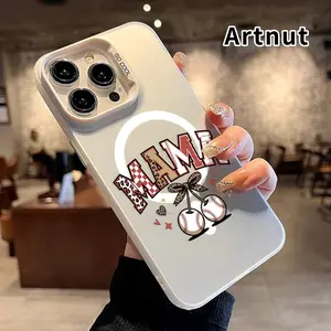 Magnetic Phone Case for iPhone 15 Pro Max 16 Plus 14 13 12 11 E Mama Cherry Style Pattern Matte Military-Grade Drop Protection Silicone Cover Cellphone Protective