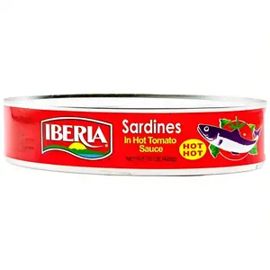Iberia Sardines in Hot Tomato Sauce 15 Oz | Spicy Sardines in Rich Tomato Sauce