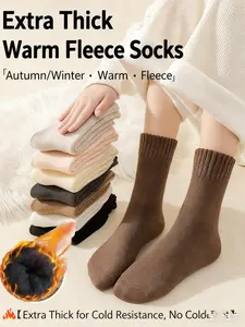 Women's Winter Warm Wool Socks, Thickened Mid-Calf Design, Soft & Cozy Footwear for Cold Weather, Perfect for Daily Wear, Womenswear