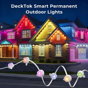 [Christmas Decoration]100ft Smart Permanent Outdoor Lights Pro, RGB and 60LM Triple-LED Lights, Outdoor Decorations with 79 Scene Modes, IP67 Waterproof Work with Alexa, Google Assistant