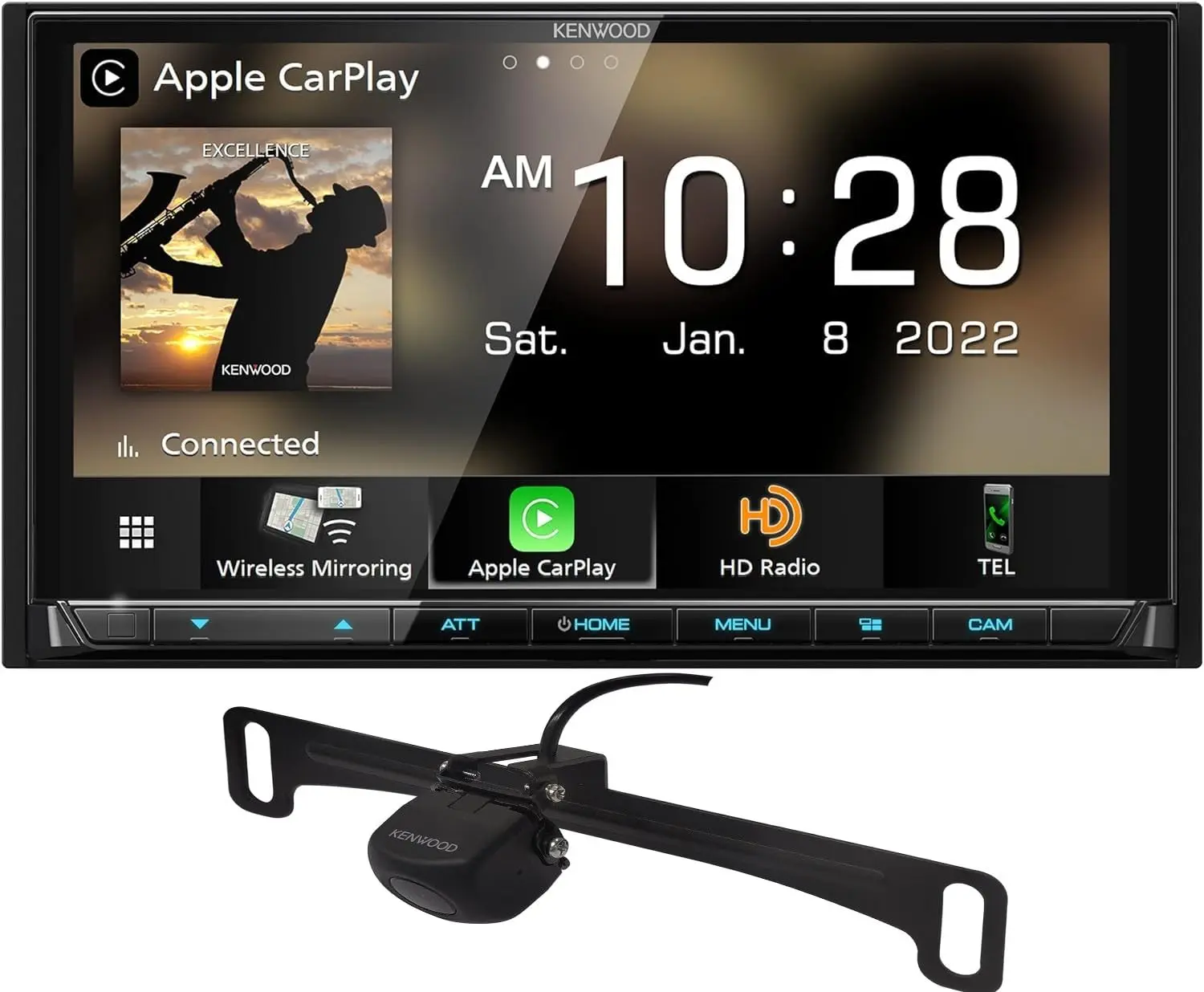 Kenwood eXcelon DMX958XR 6.8″ Digital Multimedia Receiver with Wireless CarPlay, Android Auto, HD Radio + CMOS-230LP Backup Camera