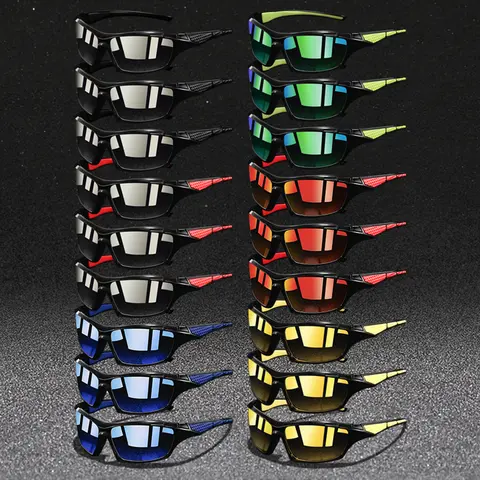 18 pairs of the latest style unisex sports sunglasses, Sports Cycling Sunglasses, Cycling Shades, Biking Sunglasses, are not only practical but also fashionable, offering various colors and functions suitable for all kinds of outdoor activities.
