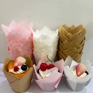 150pcs Tulip Cake Cupcake Liners, Multiple Styles Combination, Oil-Proof Baking Cups Bakeware for Christmas, Valentine's Day, Birthdays & Weddings, Baking Utensils Supplies