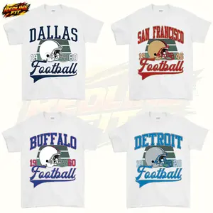All 32 Teams Vintage Football Fan T-Shirt White Collection - White Edition - Sports Apparel - Custom Team Every Football City Menswear Top