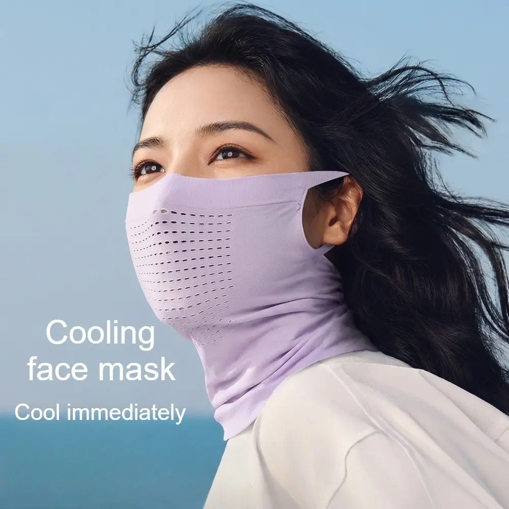 Ice Silk UV Protection Breathable Material Bicycle Neck Gaiter Mask, Unisex Design Fishing Sunscreen Scarf, Universal Fit for Men and Women
