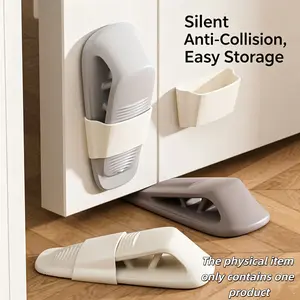 Premium Heavy-Duty Door Stop Wedge, Wall-Mounted Storage Holder, Non-Slip Rubber Door Stopper, Quiet Anti-Collision Doorstop for Home, Office, Apartment