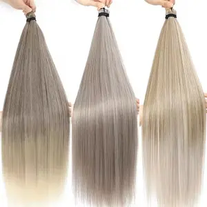 300g 3Pcs/Lot 28Inch Straight Crochet Braids White Blonde 613#Ombre Brown 6# Bio Protein Synthetic Hair Extensions