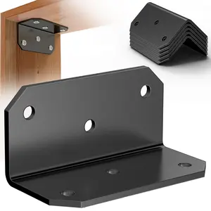 Yuleimy L Brackets Corner Brace 4''x2''x2'' Galvanized Medium L Angle Bracket Iron Heavy Duty L Angle Steel Braces Joint Fastener Brackets Screws for Wood Shelves,Furniture,Cabinet,Frame,Fence