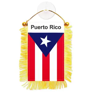 G128 Puerto Rico Puerto Rican Fringy Flag | 3x5 In | LiteWeave Pro Series Printed 150D Polyester | Indoor/Outdoor, Vibrant Colors, Brass Grommets