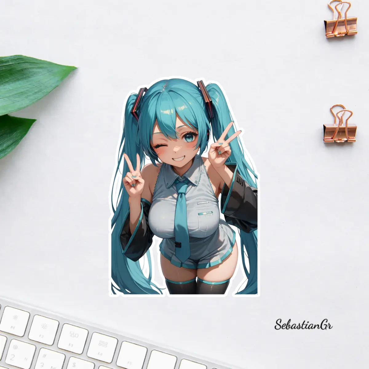 Hatsune Miku Anime Sticker, Waifu Weatherproof Car Decal, Vocaloid Laptop Vinyl Sticker Gift