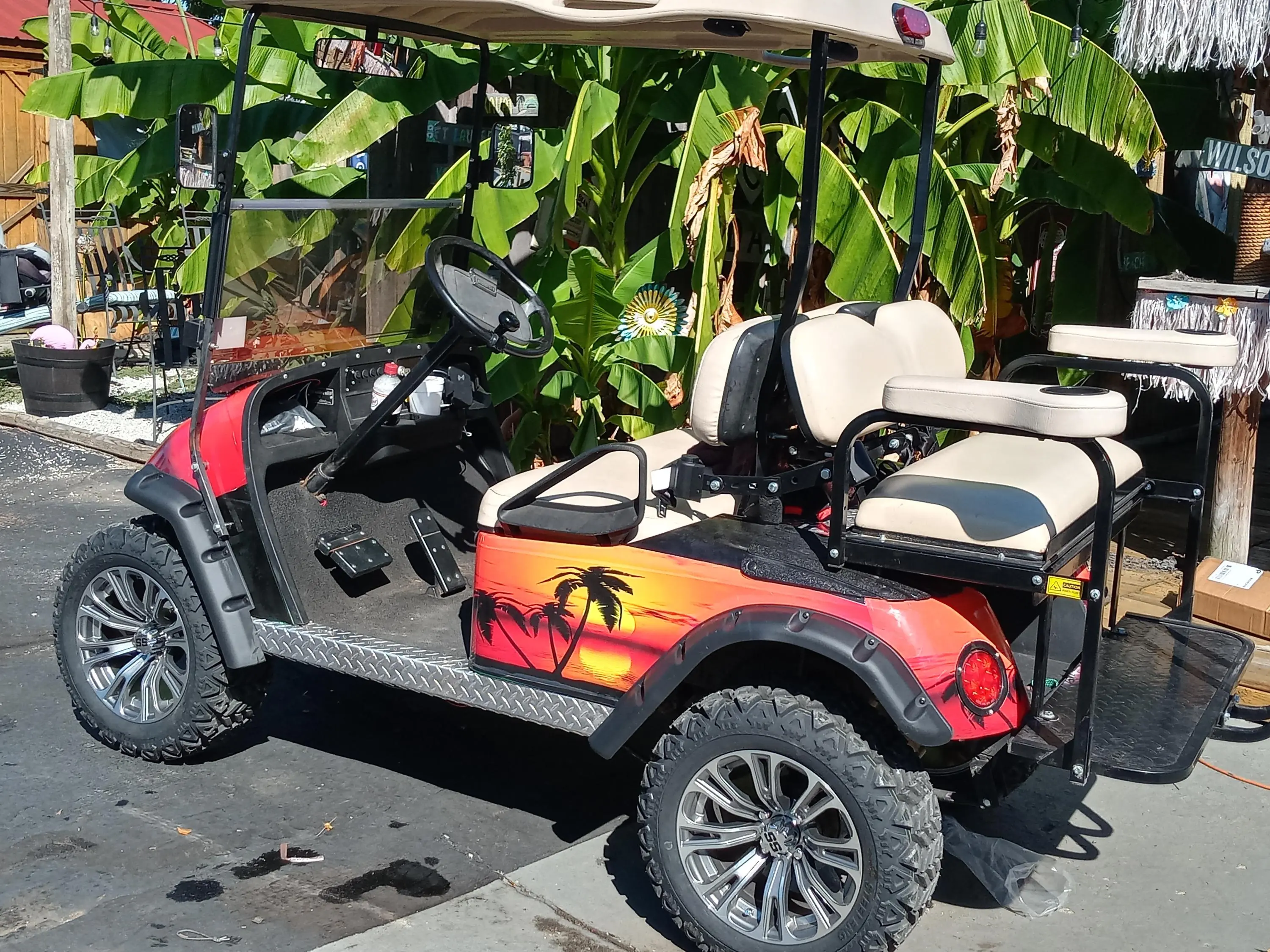 Golf Cart Tropical Palm Tree FULL Wrap Graphics set FIT all Year and Model EZGO Club Car and Yamaha