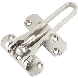 Swing Bar Door Lock, Door Lock for Front Doors and Inside Doors, Security Latch for Kids Safety Home Security, Brushed Hotel Latch Lock Front Door Child Lock