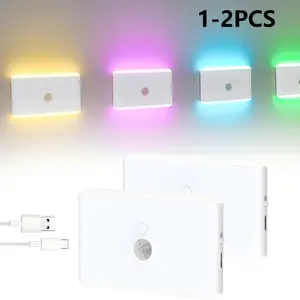 Rechargeable Motion Sensor Night Light, Indoor RGB LED Lamp, Wireless Magnetic Mount, Ideal for Hallway, Stairs, Bathroom, Bedroom, Kitchen