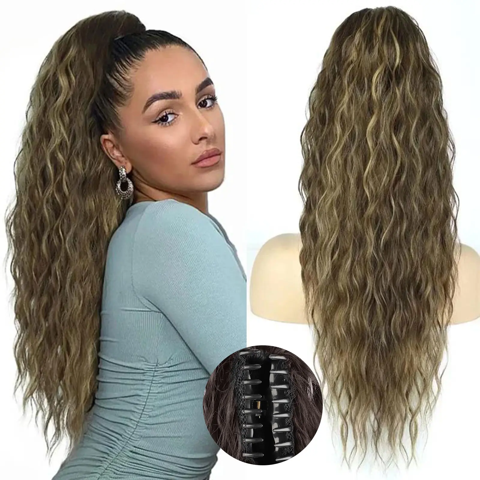 Claw Clip 30inch Brown Mixed Dark Blonde