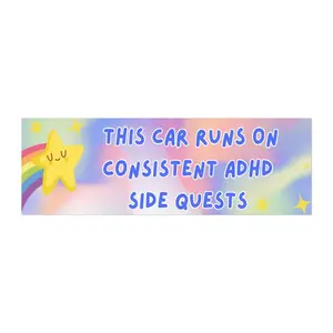 Funny ADHD Car Magnets | Funny Car Bumper Magnet | This Car Runs on ADHD Side Quests | Funny Car Gift for Friend | Car Magnet | ADHD Gift