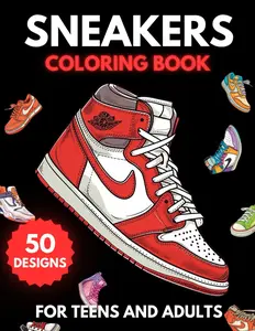 Sneaker Coloring Book: Best 50 Shoes Designs for Adults and Teens (Coloring Your Mind), Paperback