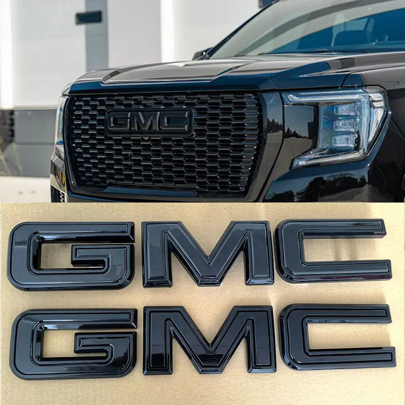 GMC Grille & Tailgate Emblem, Direct Replacement Car Accessory for 2019-2026 Sierra 1500, 2500HD, 3500HD, 2023 Canyon, All Seasons Exterior Badge, 2019 Sierra 1500, Genuine 3D Plastic Build