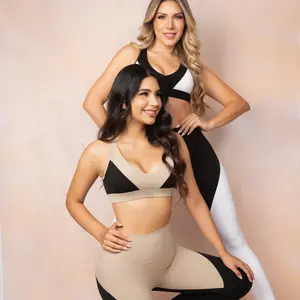 Two-Tone Activewear Set with Colorful Stripes and Versatile Fit