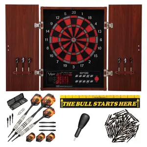 Viper 42-9013 Neptune Electronic The Bull Starts Here Throw Line Marker, Dart Tip Remover Tool & Tufflex II Black Dart Tips, Red