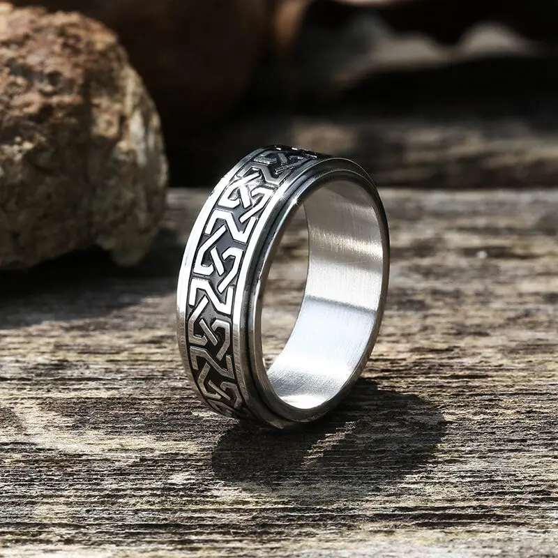 GTHIC Nordic Celtic Knot Stainless Steel Viking Spinner Ring for Men Women Fashion Accessories Daily Wear Father's Day Mother's Day Gift