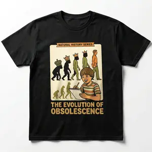 No Kings Protest Shirt Evolution of Obsolescence Anti Monarchy Natural History Funny Tee