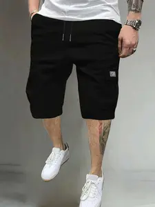 3pcs Men's Casual Cargo Shorts, Regular Fit with Multiple Utility Pockets, Lightweight Polyester for Summer Training & Outdoor Wear
