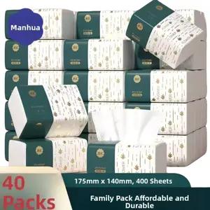 Whole Case Household Toilet Paper, Original Wood Napkin Paper, Embossed Face Towel, Pull-Style Tissue, Bulk Pack